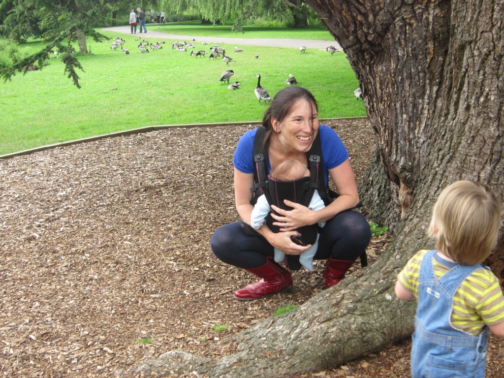 Playing with all three children - a miracle!